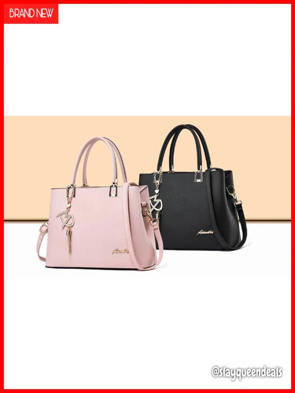 Faux Leather Satchel Tote Bag with Top Handle and Removable Shoulder Strap